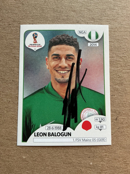 Leon Balogun, Nigeria 🇳🇬 FIFA World Cup 2018 Panini hand signed - Autographs-World