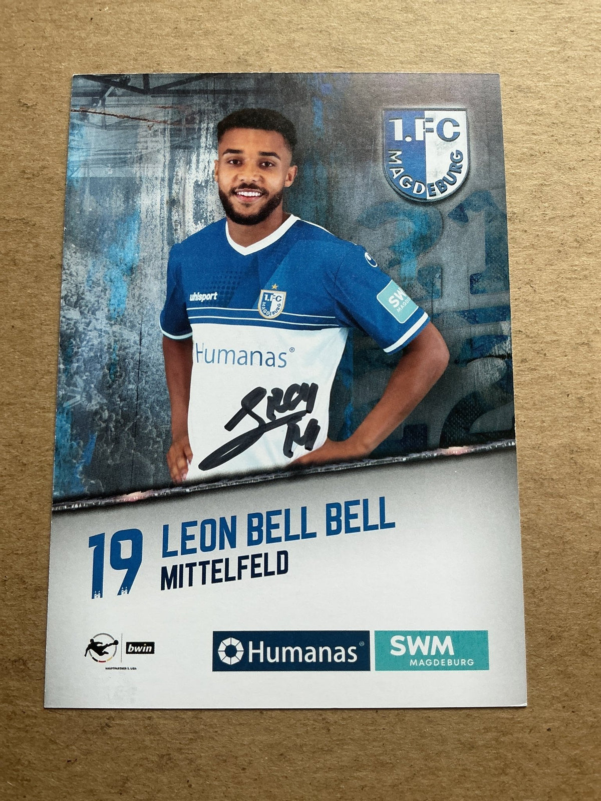 Leon Bell Bell, Germany 🇩🇪 1.FC Magdeburg 2021/22 hand signed - Autographs-World