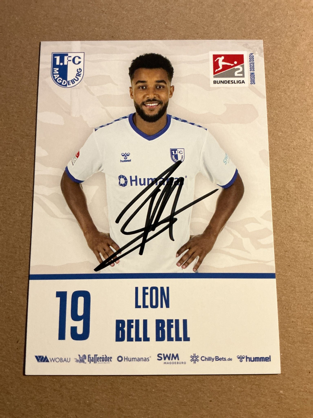 Leon Bell Bell, Germany 🇩🇪 1.FC Magdeburg 2023/24 hand signed - Autographs-World
