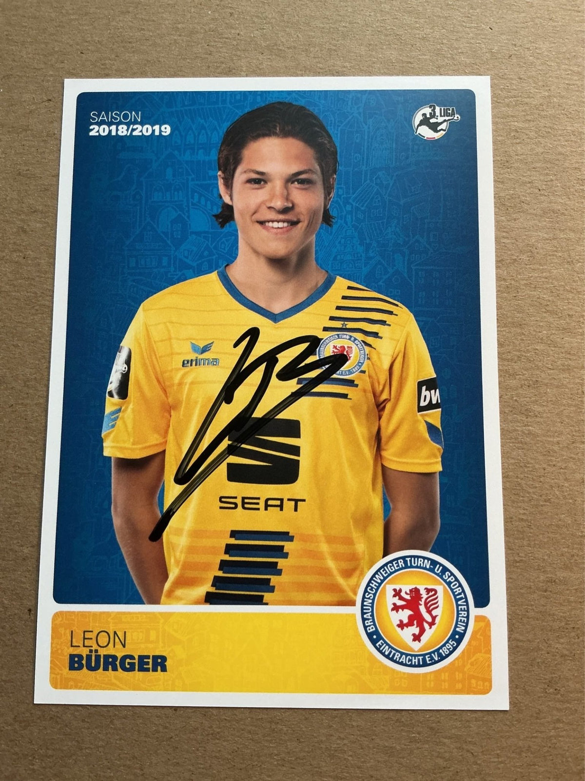 Leon Bürger, Germany 🇩🇪 Eintracht Braunschweig 2018/19 hand signed - Autographs-World