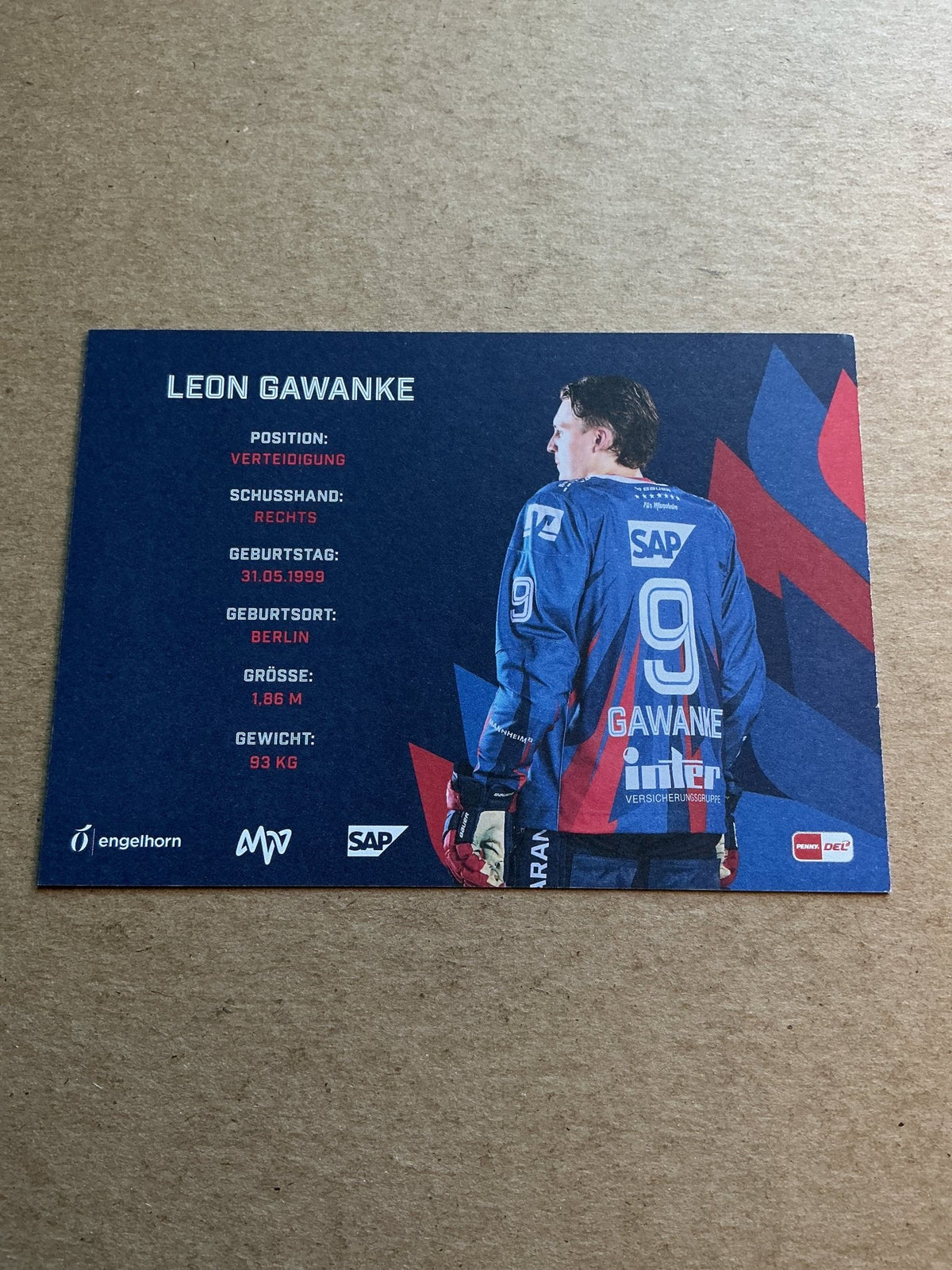 Leon Gawanke, Germany 🇩🇪 Adler Mannheim 2024/25 hand signed - Autographs-World
