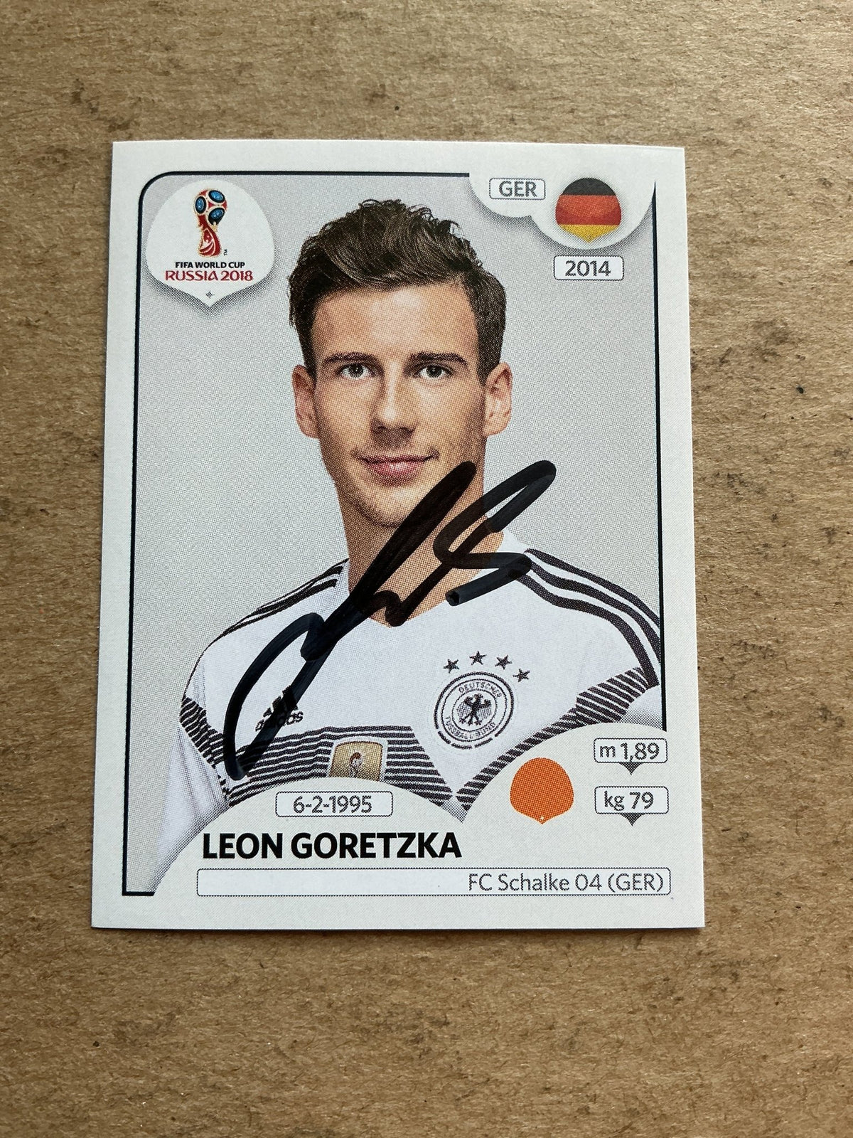 Leon Goretzka, Germany 🇩🇪 FIFA World Cup 2018 Panini hand signed - Autographs-World