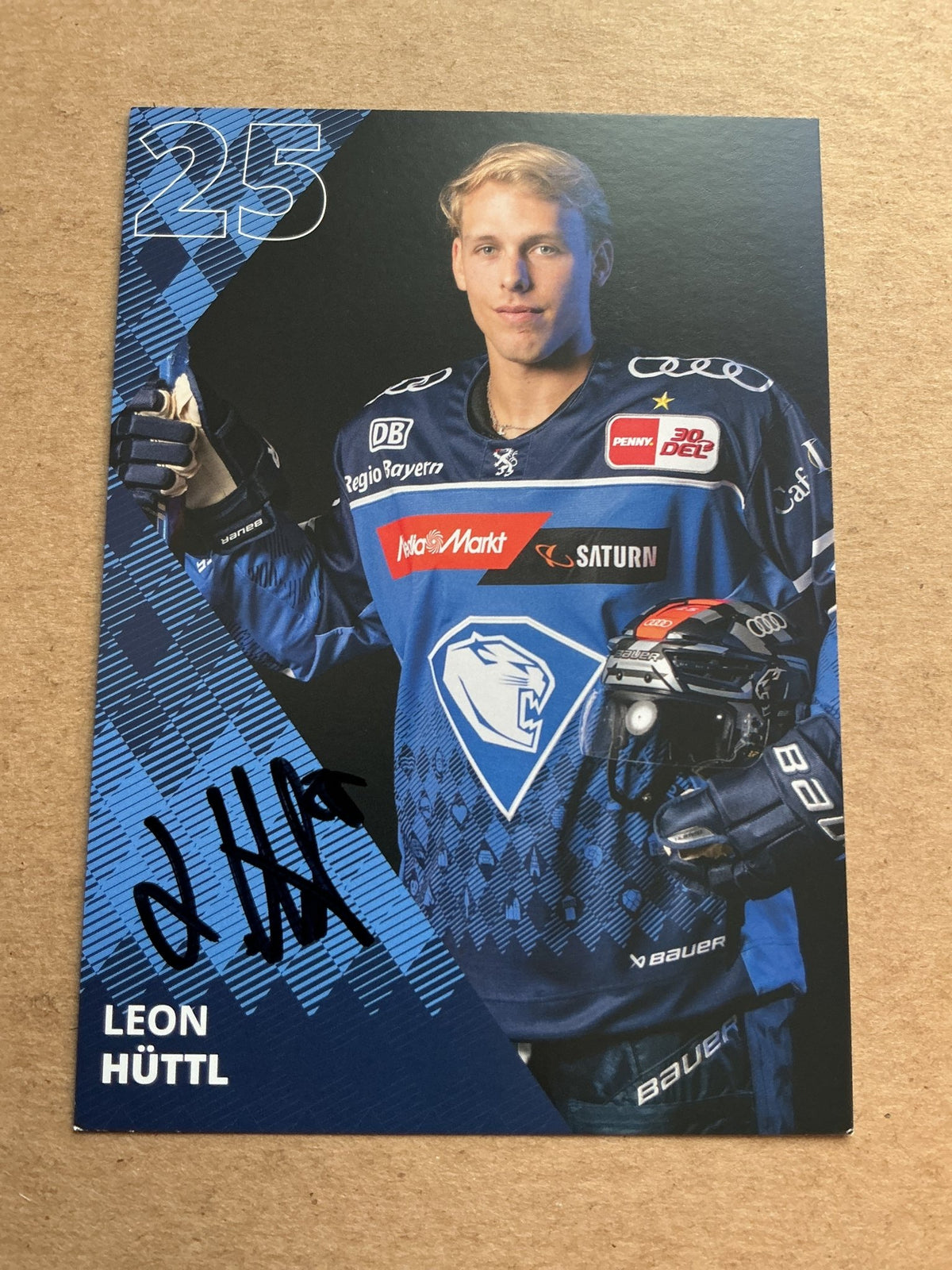 Leon Hüttl, Germany 🇩🇪 ERC Ingolstadt 2023/24 hand signed - Autographs-World