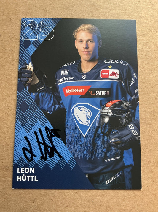 Leon Hüttl, Germany 🇩🇪 ERC Ingolstadt 2023/24 hand signed - Autographs-World