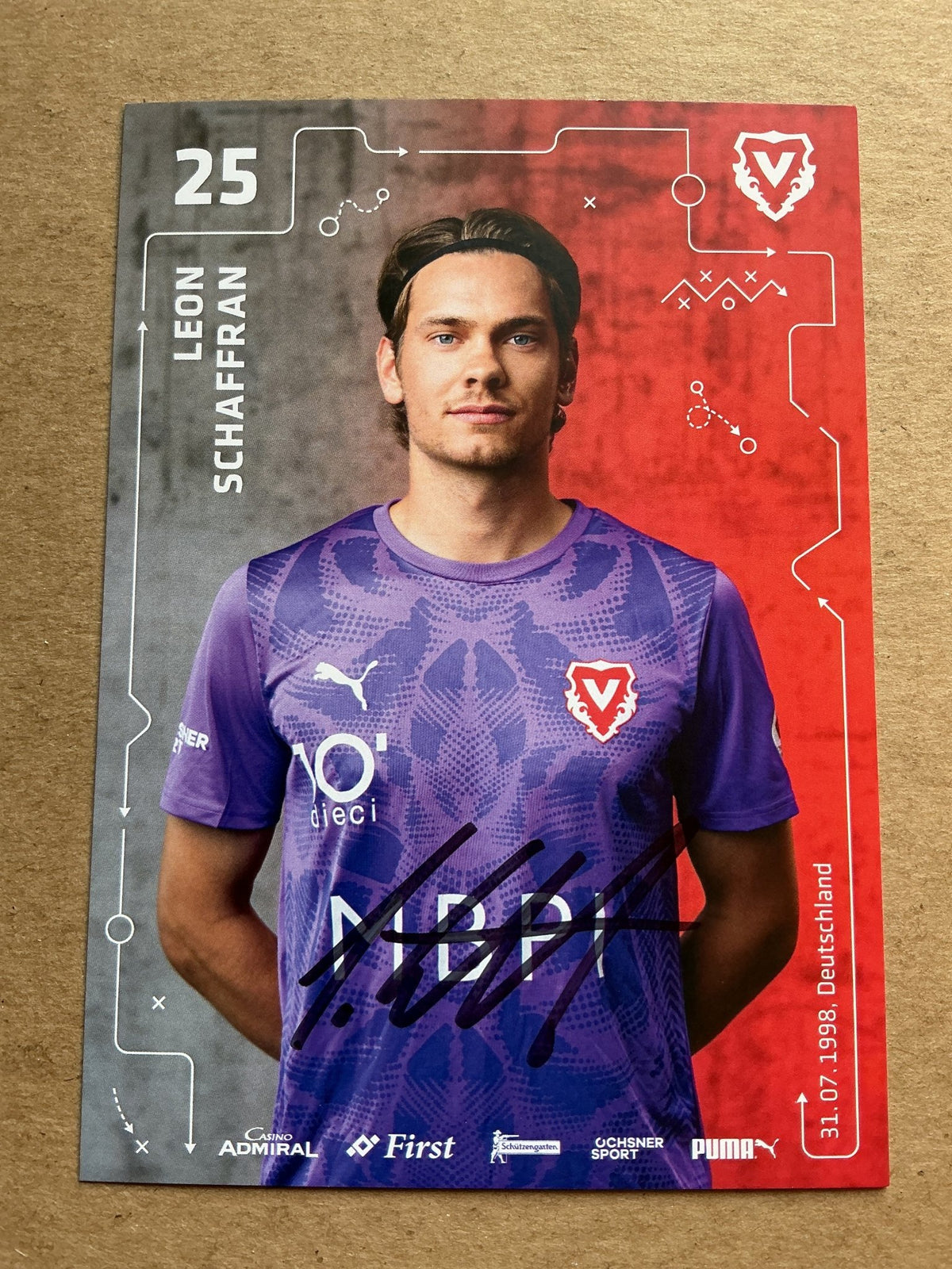 Leon Schaffran, Germany 🇩🇪 FC Vaduz 2025/26 hand signed - Autographs-World