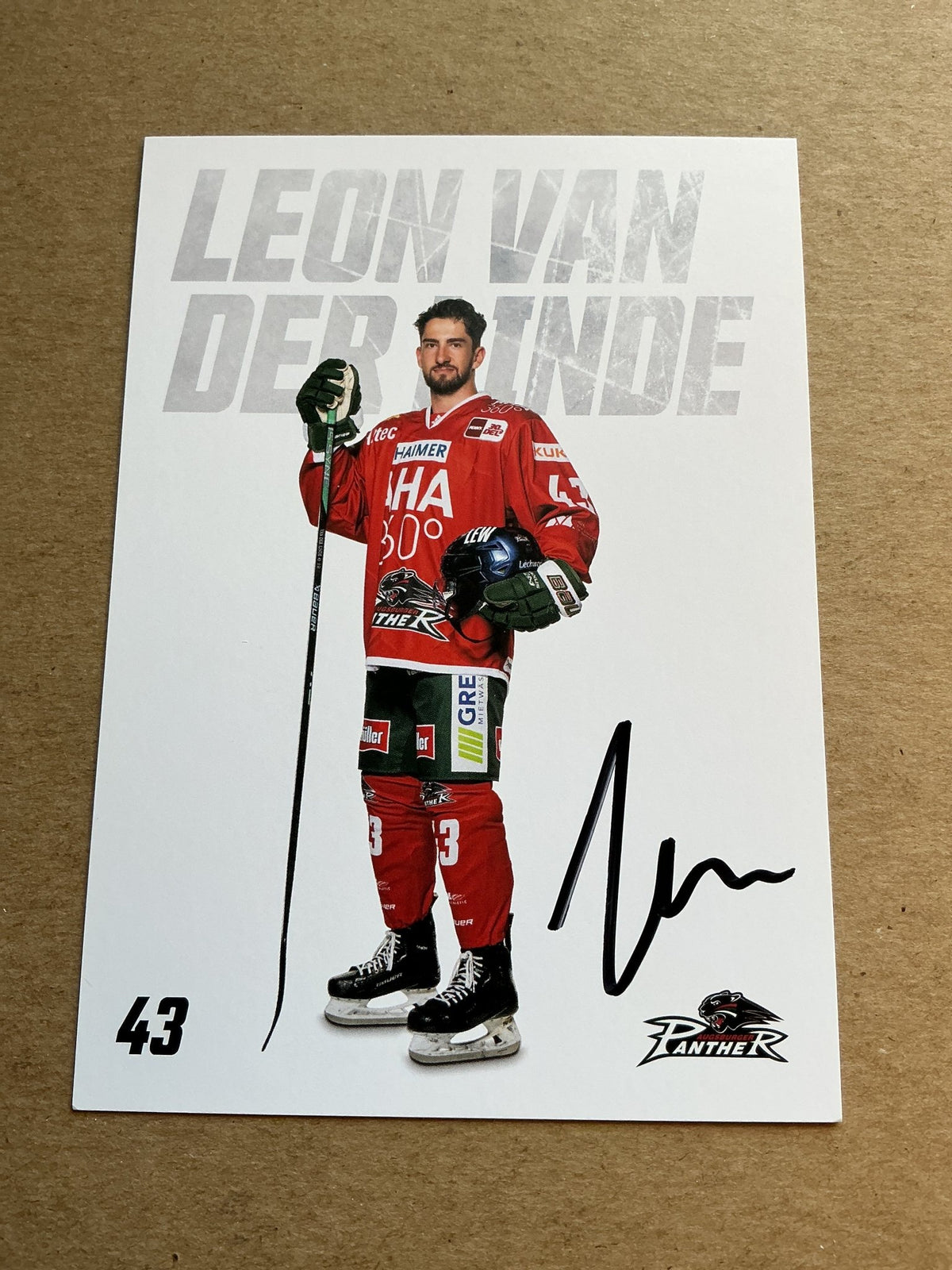 Leon van der Linde, Germany 🇩🇪 Augsburg Panther 2023/24 hand signed - Autographs-World