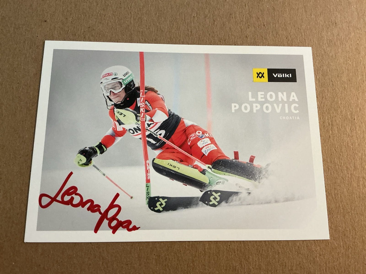 Leona Popovic, Croatia 🇭🇷 Alpine Winter 2022/23 hand signed - Autographs-World