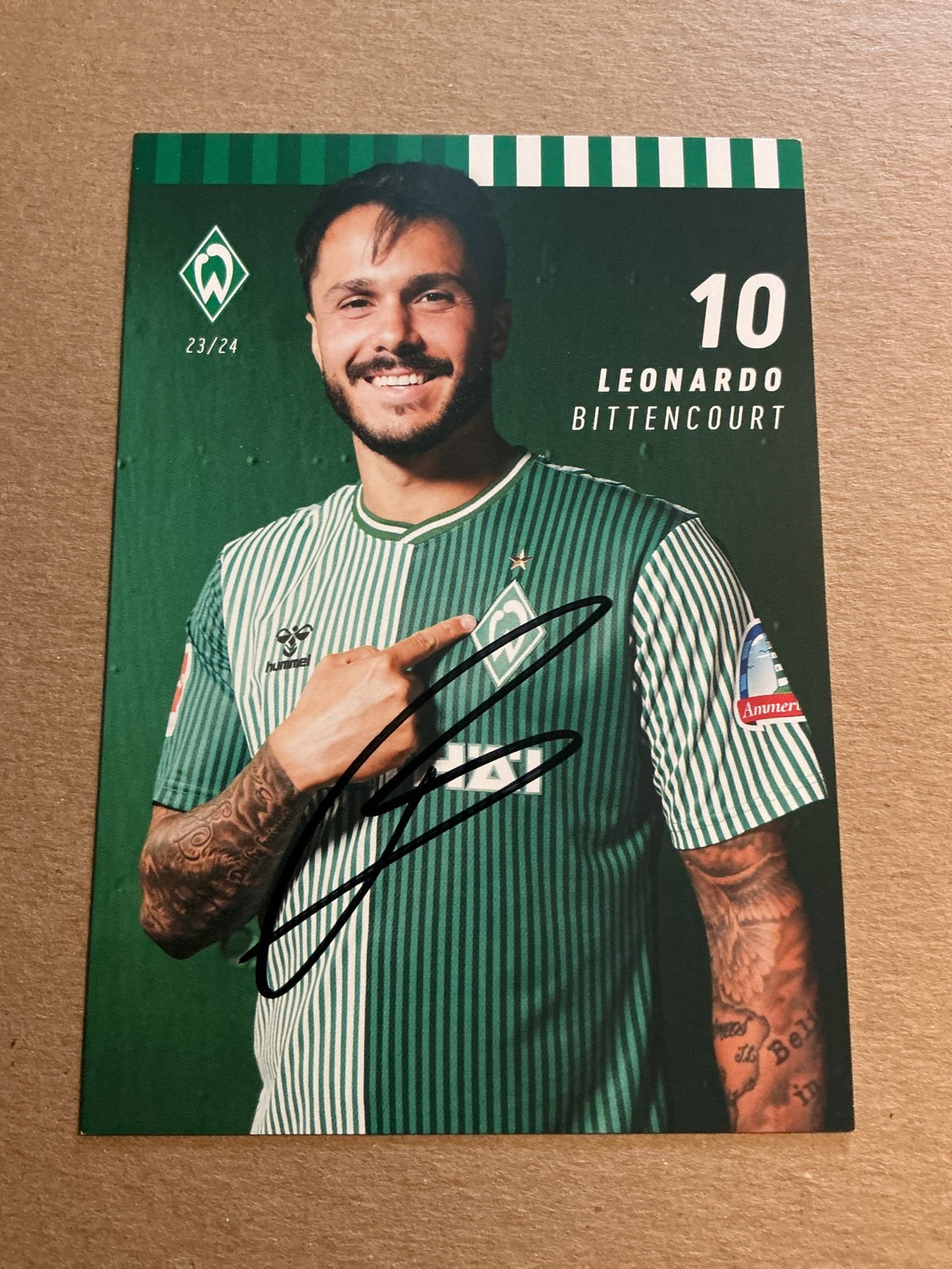 Leonardo Bittencourt, Germany 🇩🇪 SV Werder Bremen 2023/24 hand signed - Autographs-World