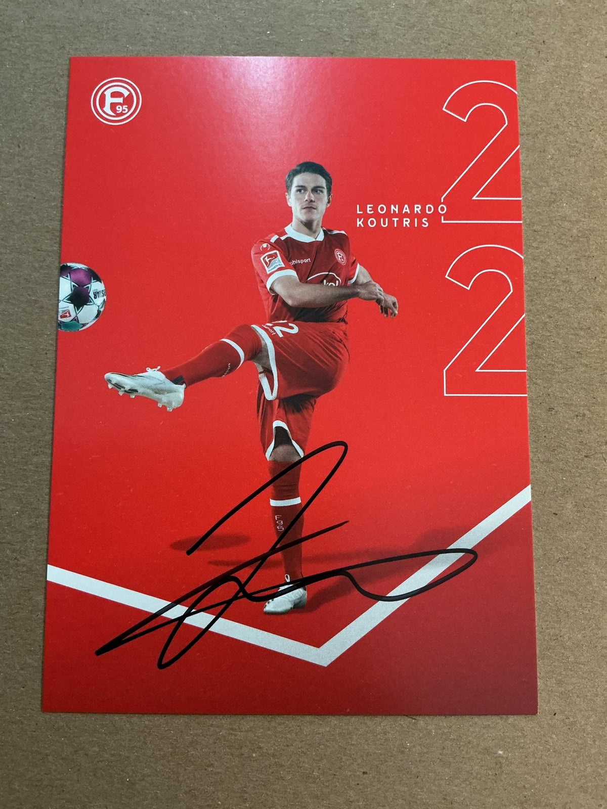 Leonardo Koutris, Greece 🇬🇷 Fortuna Düsseldorf 2020/21 hand signed - Autographs-World