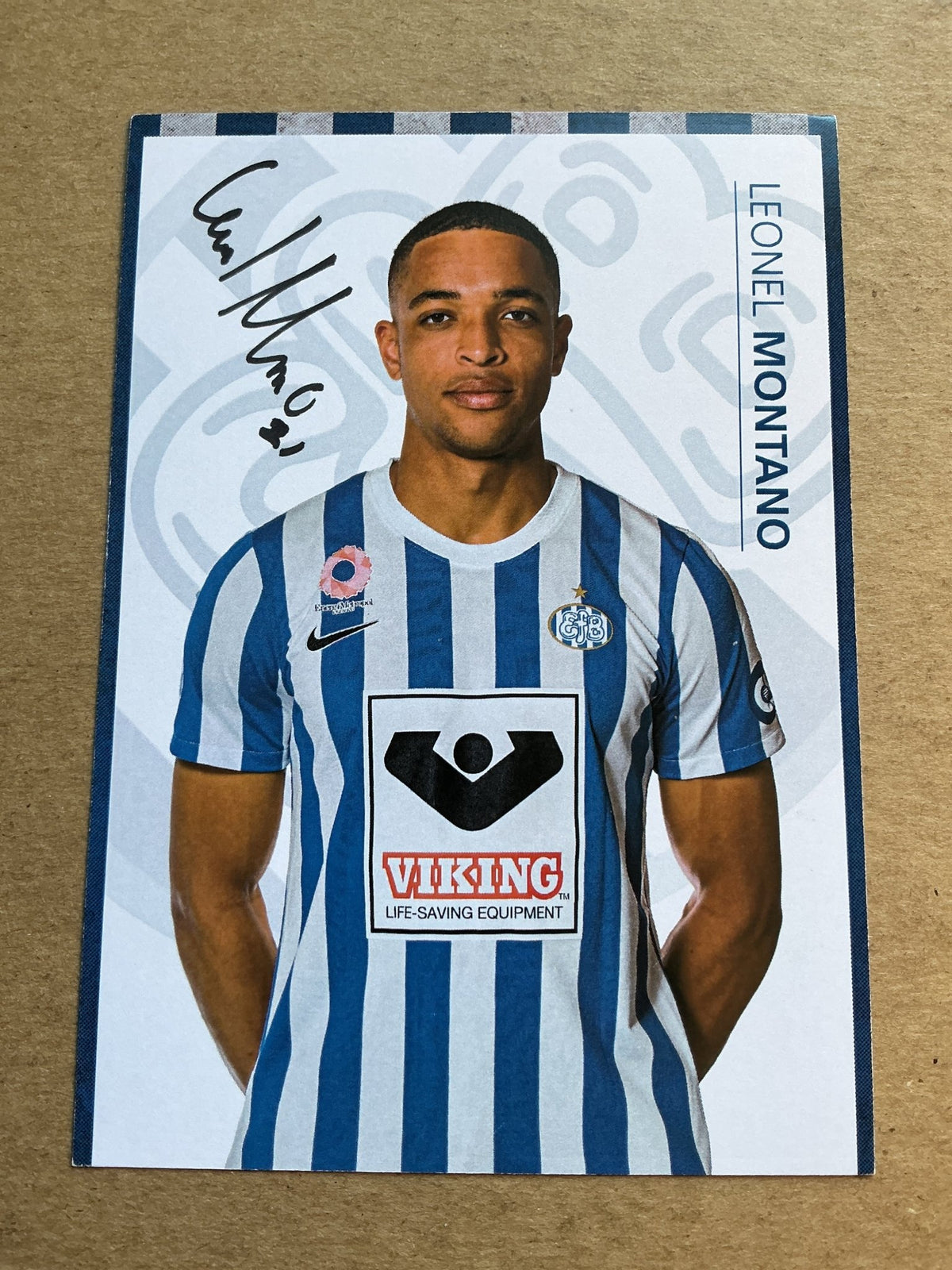 Leonel Montano, Denmark 🇩🇰 Esbjerg fB 2021/22 hand signed - Autographs-World