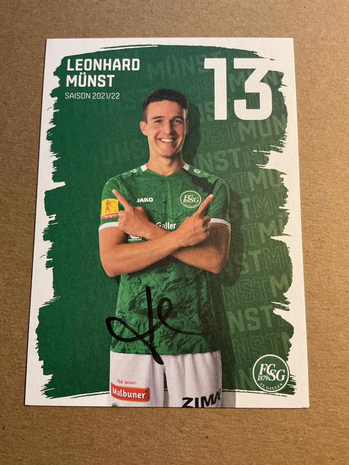 Leonhard Münst, Germany 🇩🇪 FC St. Gallen 2021/22 hand signed - Autographs-World