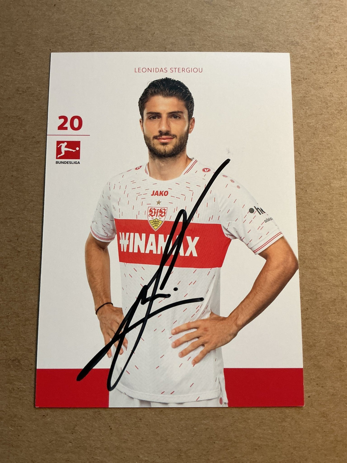 Leonidas Stergiou, Switzerland 🇨🇭 VfB Stuttgart 2023/24 hand signed - Autographs-World