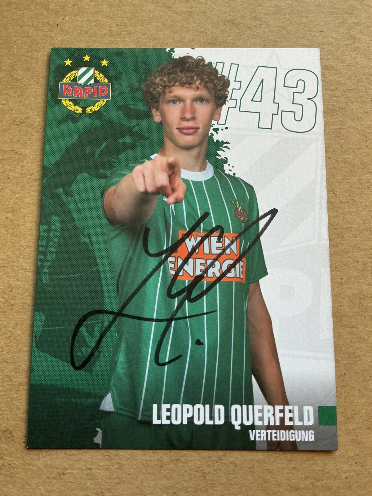 Leopold Querfeld, Austria 🇦🇹 SK Rapid Wien 2023/24 hand signed - Autographs-World