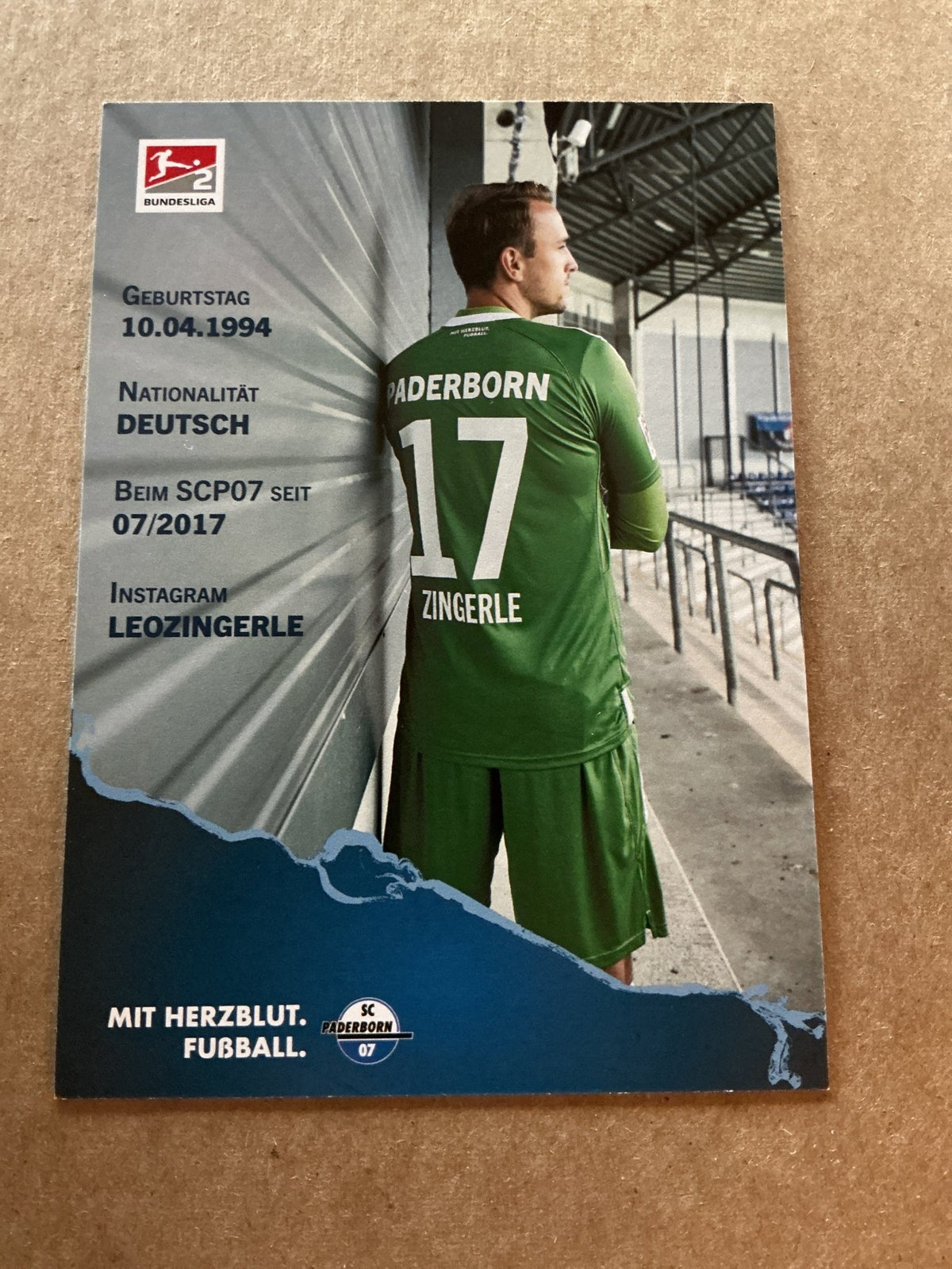 Leopold Zingerle, Germany 🇩🇪 SC Paderborn 2021/22 hand signed - Autographs-World