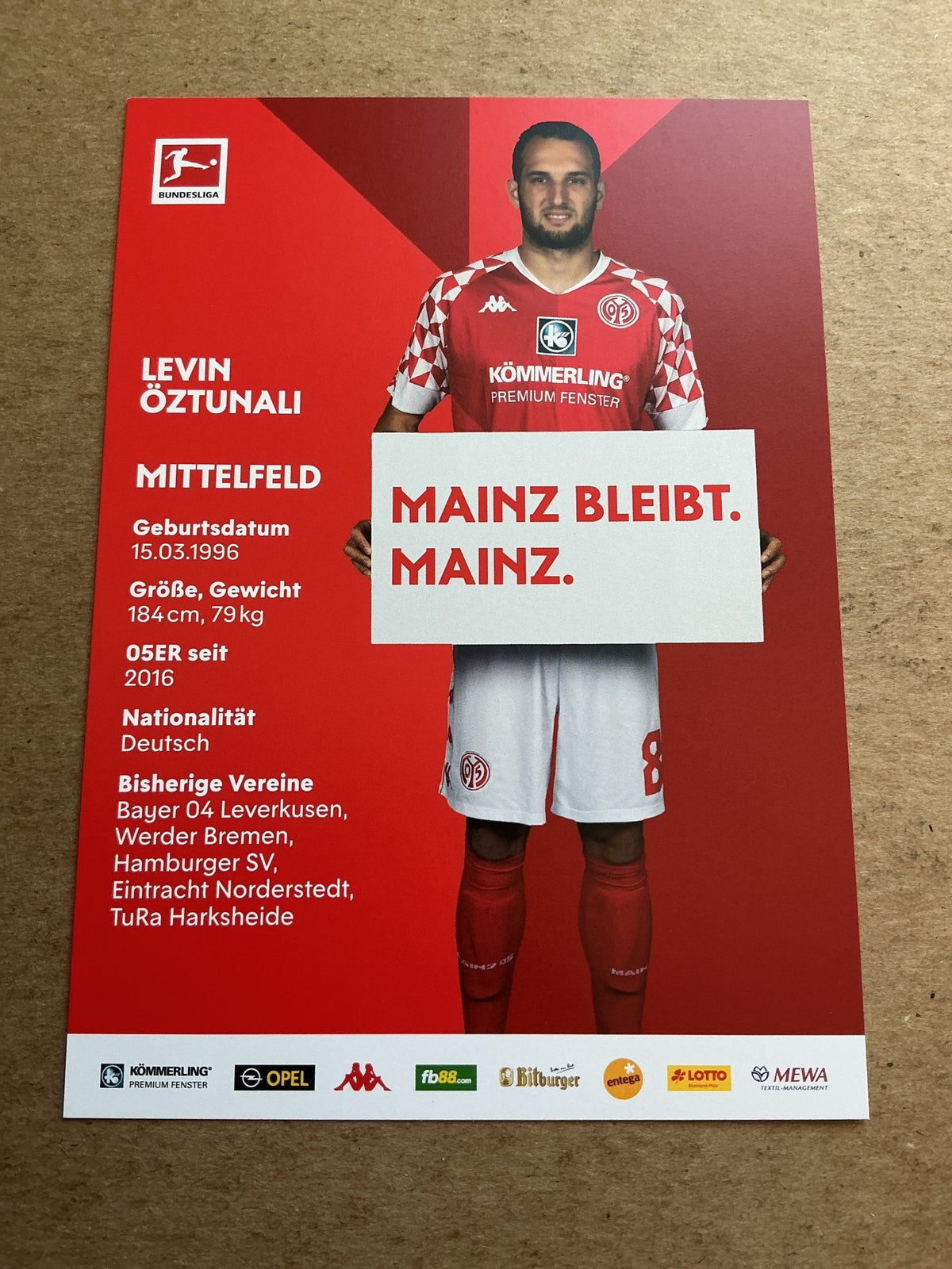 Levin Öztunali, Germany 🇩🇪 FSV Mainz 05 2020/21 hand signed - Autographs-World