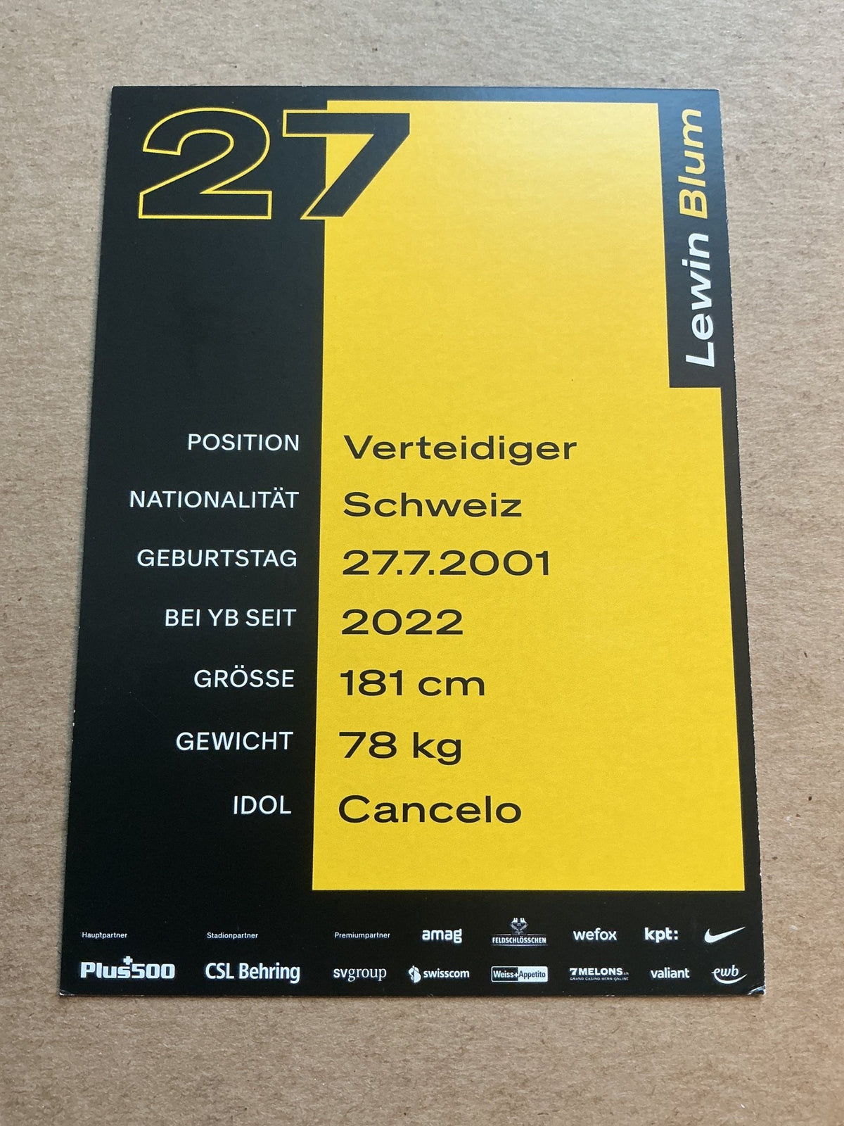 Lewin Blum, Switzerland 🇨🇭 BSC Young Boys Bern 2022/23 hand signed - Autographs-World