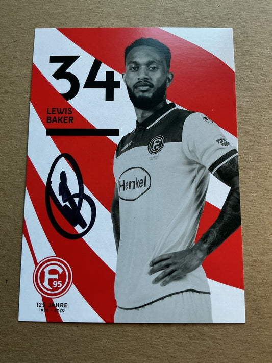 Lewis Baker, Jamaica 🇯🇲 Fortuna Düsseldorf 2019/20 hand signed - Autographs-World