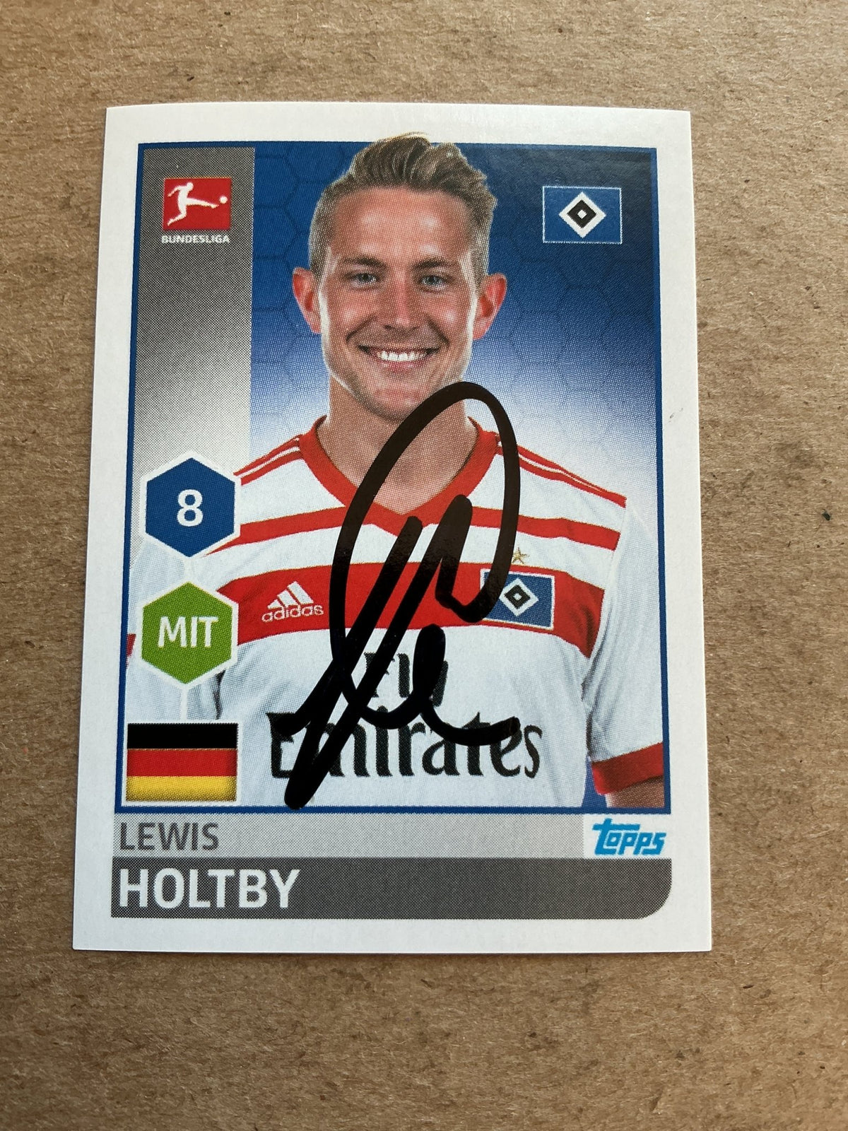 Lewis Holtby, Germany 🇩🇪 Hamburger SV 2017/18 Topps hand signed - Autographs-World