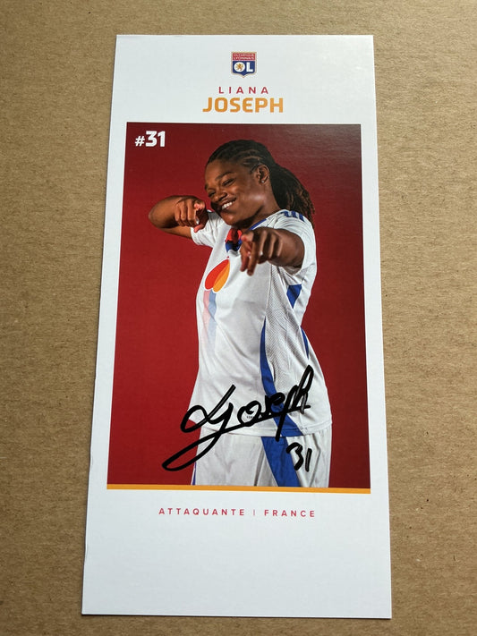 Liana Joseph, France 🇫🇷 Olympique Lyon 2024/25 hand signed - Autographs-World