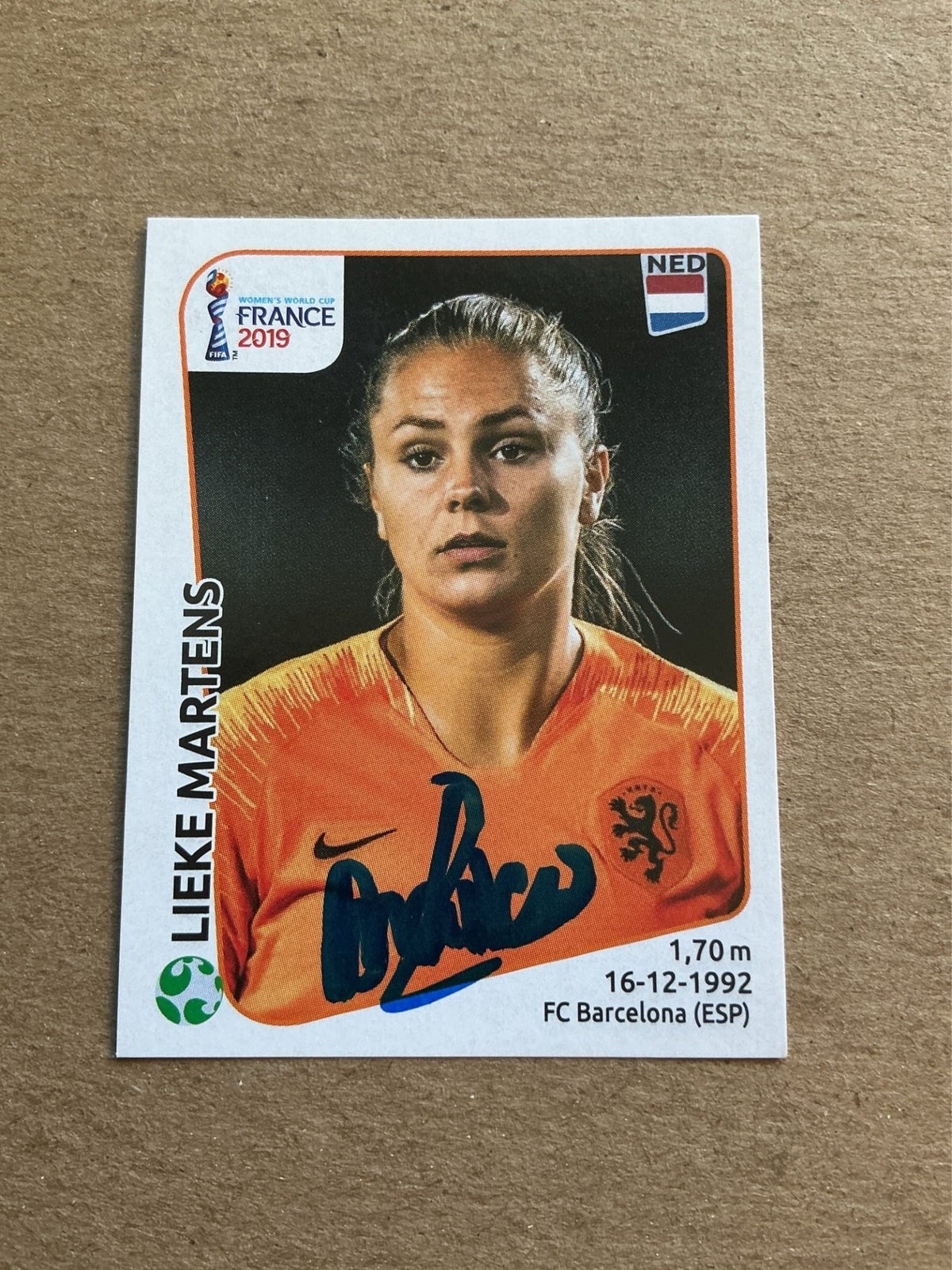 Lieke Martens, Netherlands 🇳🇱 FIFA Women’s World Cup 2019 Panini hand signed - Autographs-World