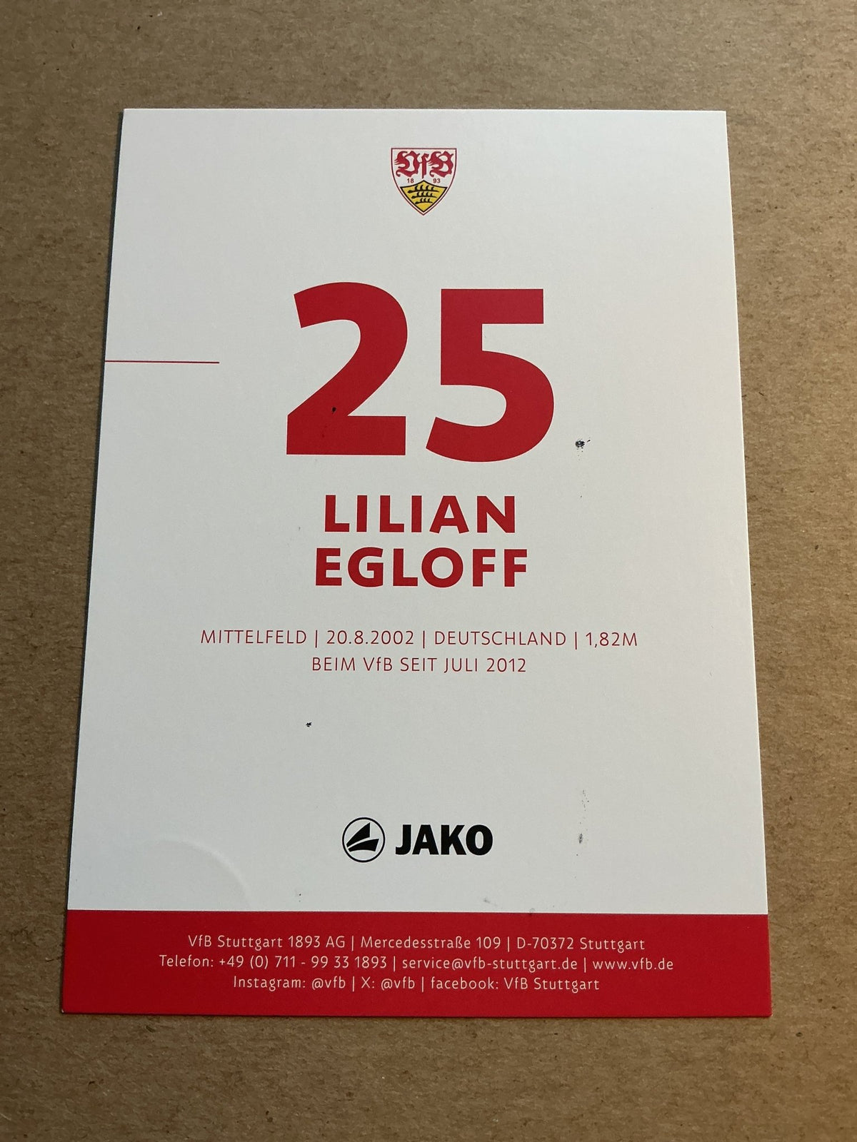 Lilian Egloff, Germany 🇩🇪 VfB Stuttgart 2023/24 hand signed - Autographs-World