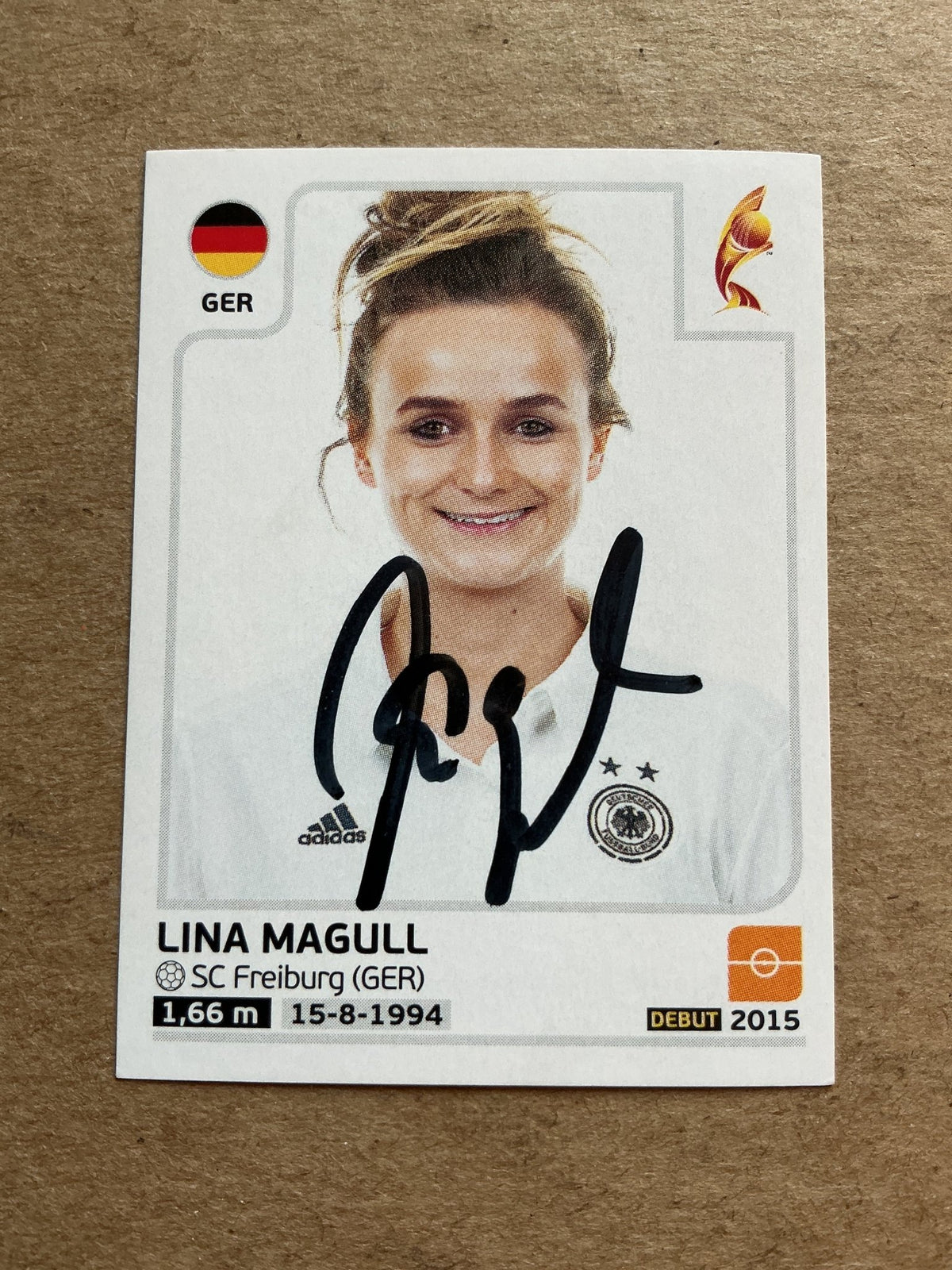Lina Magull, Germany 🇩🇪 FIFA Women’s Euro Cup 2017 Panini hand signed - Autographs-World