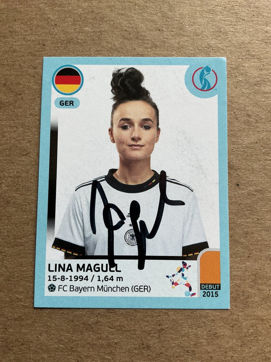 Lina Magull, Germany 🇩🇪 UEFA Women’s Euro Cup 2022 Panini hand signed - Autographs-World