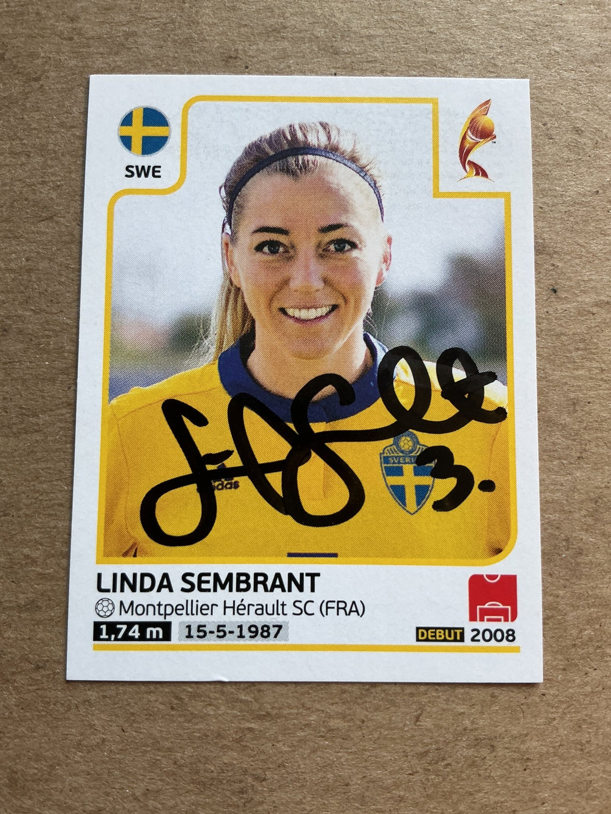 Linda Sembrandt, Sweden 🇸🇪 FIFA Women’s Euro Cup 2017 Panini hand signed - Autographs-World
