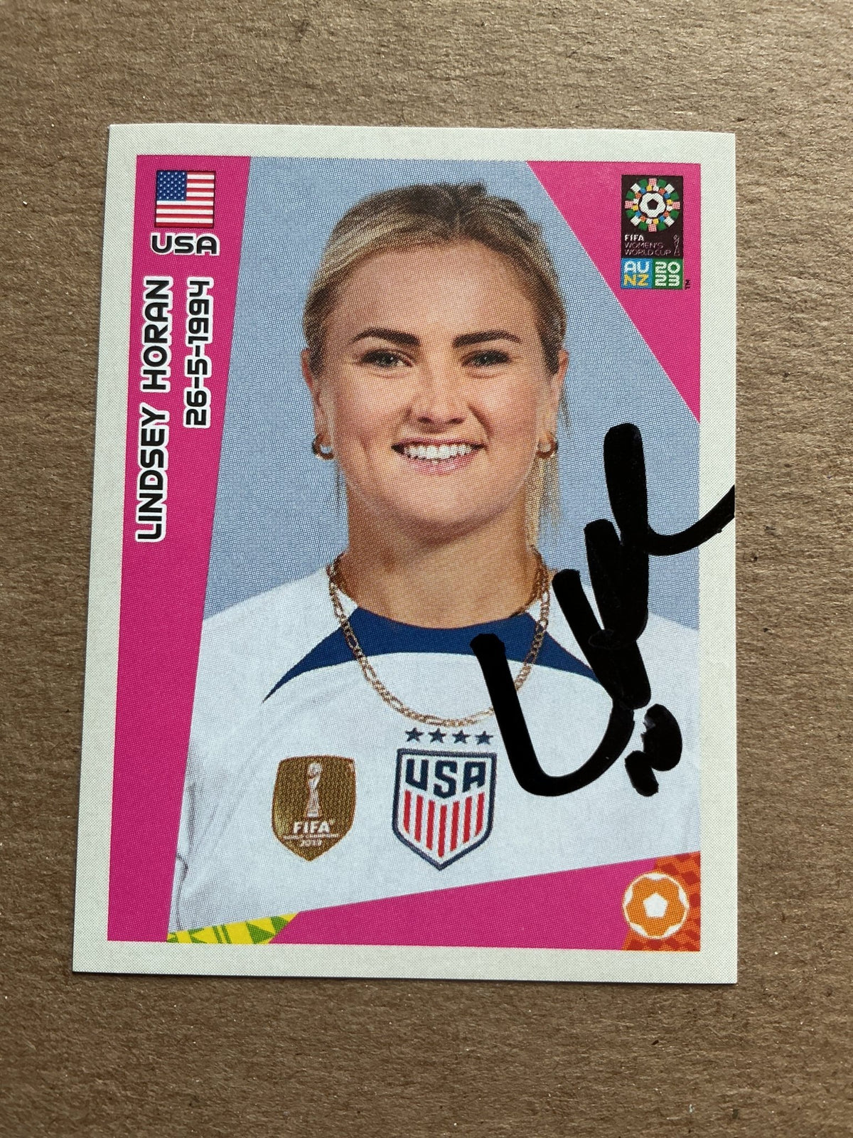 Lindsey Horan, USA 🇺🇸 FIFA Women’s World Cup 2023 Panini hand signed - Autographs-World