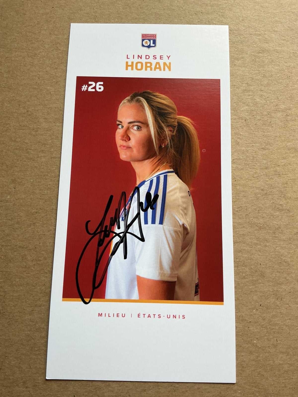 Lindsey Horan, USA 🇺🇸 Olympique Lyon 2024/25 hand signed - Autographs-World