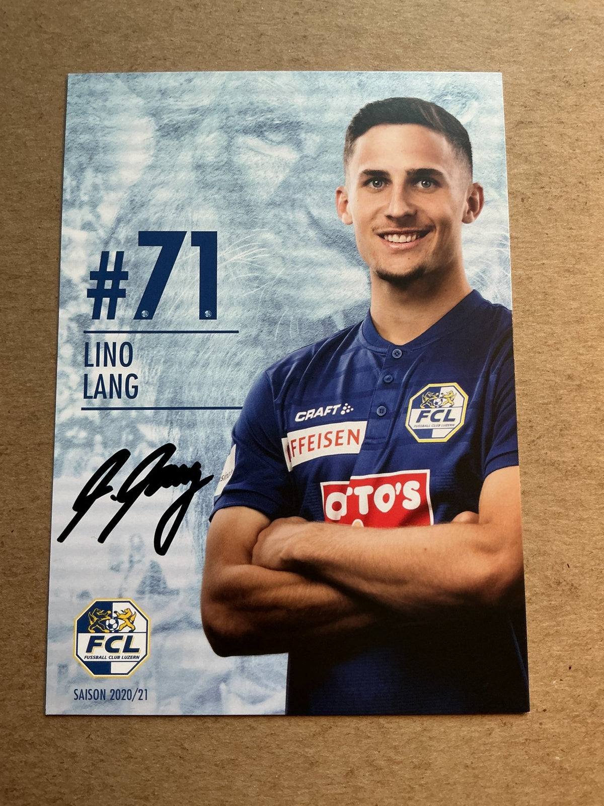 Lino Lang, Switzerland 🇨🇭 FC Luzern 2020/21 hand signed - Autographs-World