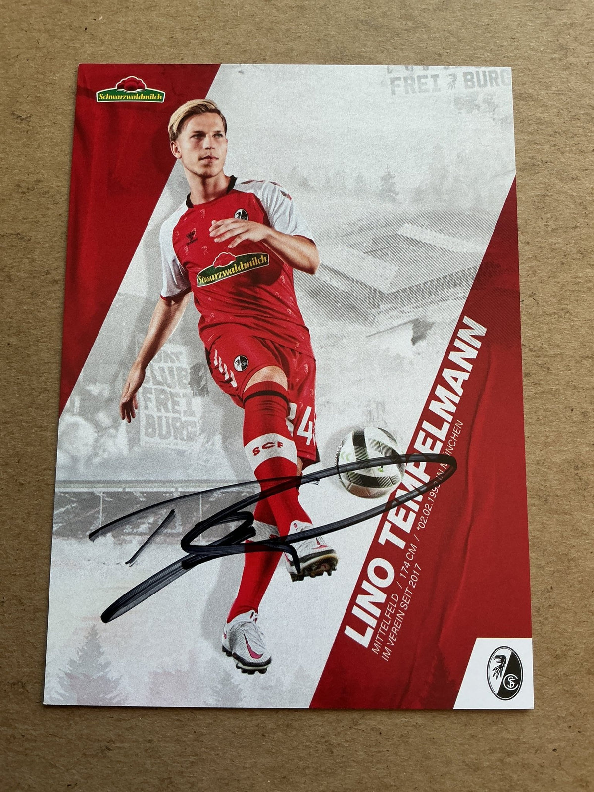 Lino Tempelmann, Germany 🇩🇪 SC Freiburg 2020/21 hand signed - Autographs-World