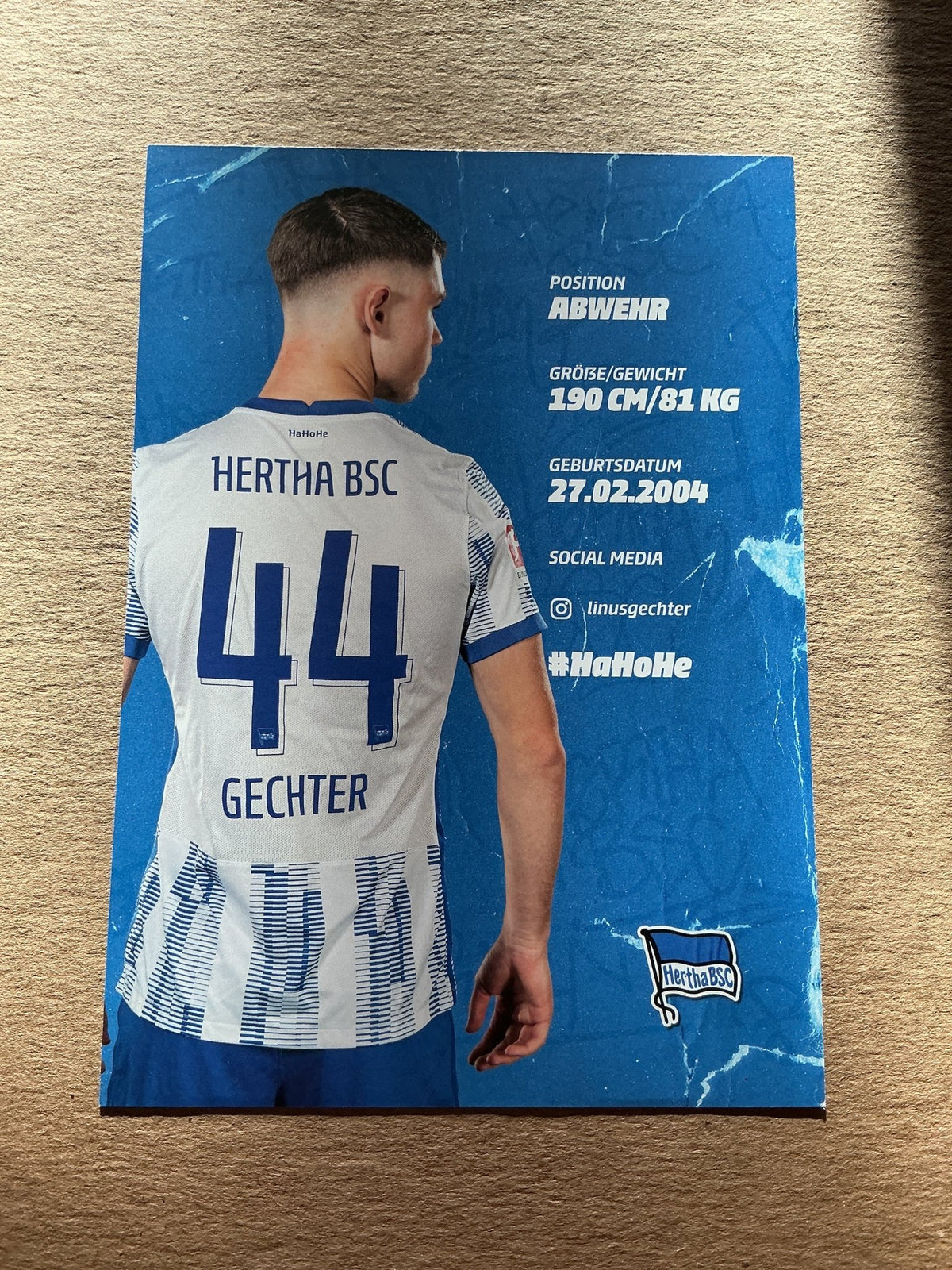 Linus Gechter, Germany 🇩🇪 Hertha BSC Berlin 2021/22 hand signed - Autographs-World