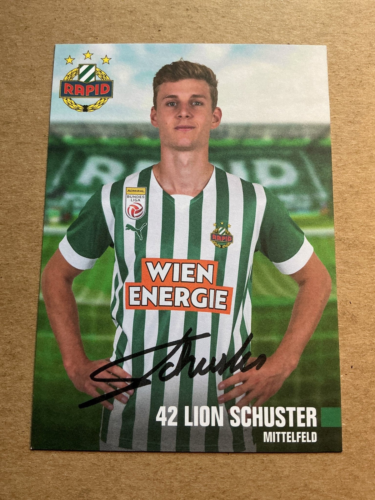 Lion Schuster, Austria 🇦🇹 Rapid Wien 2022/23 hand signed - Autographs-World