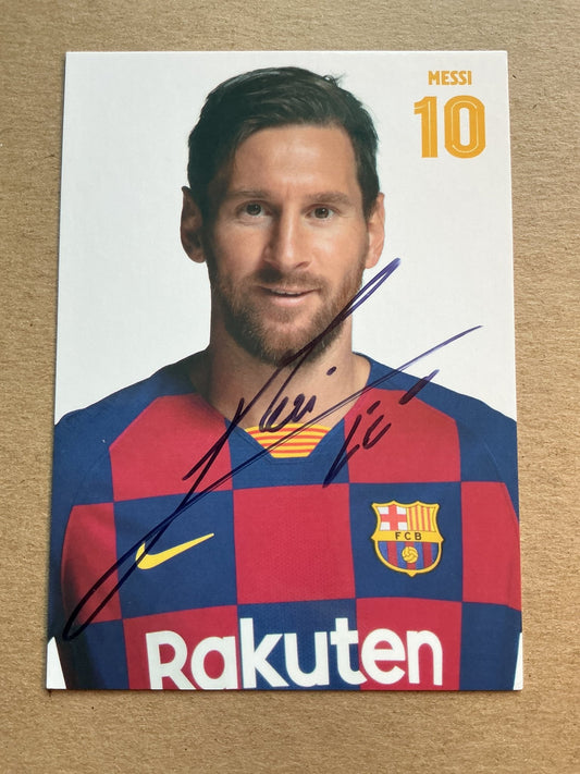Lionel Messi, Argentina 🇦🇷 FC Barcelona 2019/20 hand signed - Autographs-World