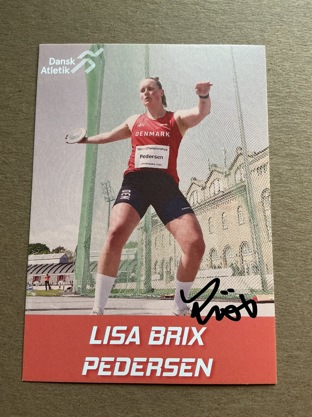 Lisa Brix Pedersen, Denmark 🇩🇰 Athletics Summer Olympics 2024 hand signed - Autographs-World