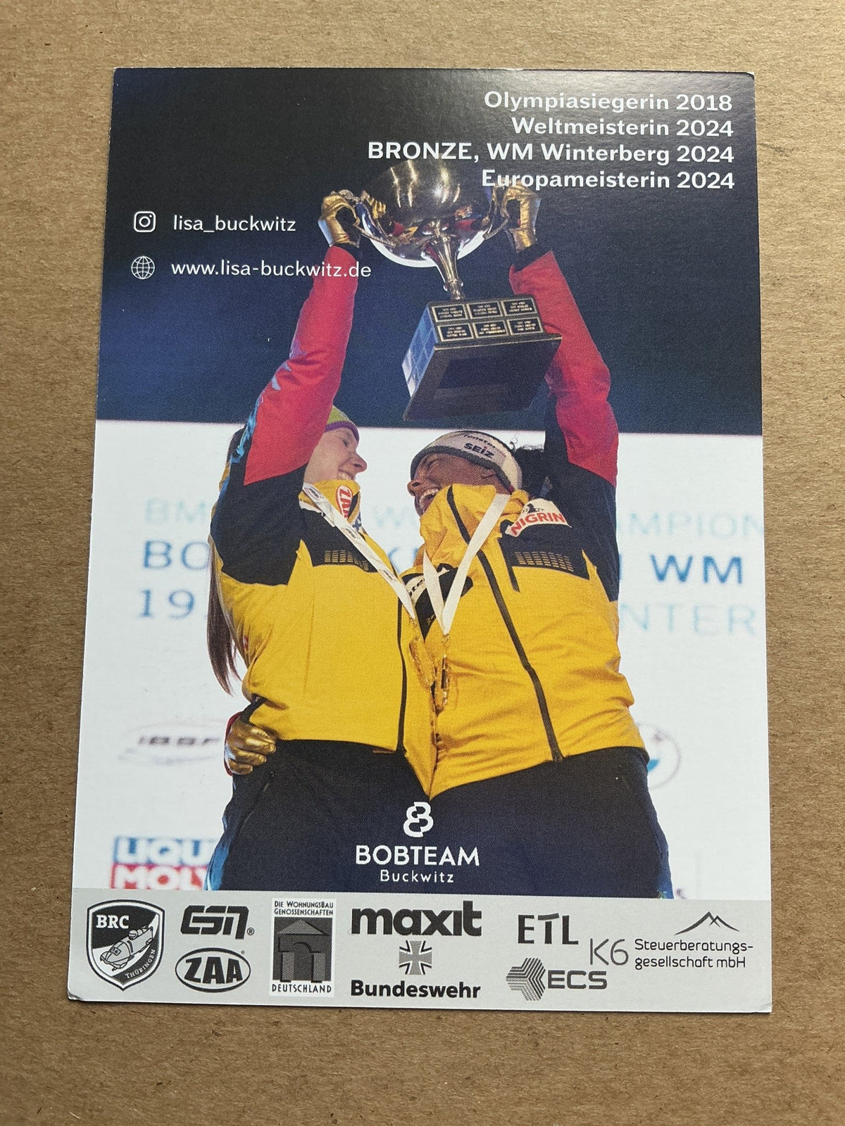 Lisa Buckwitz, Germany 🇩🇪 Bobsledd Winter Sports 2024/25 hand signed - Autographs-World