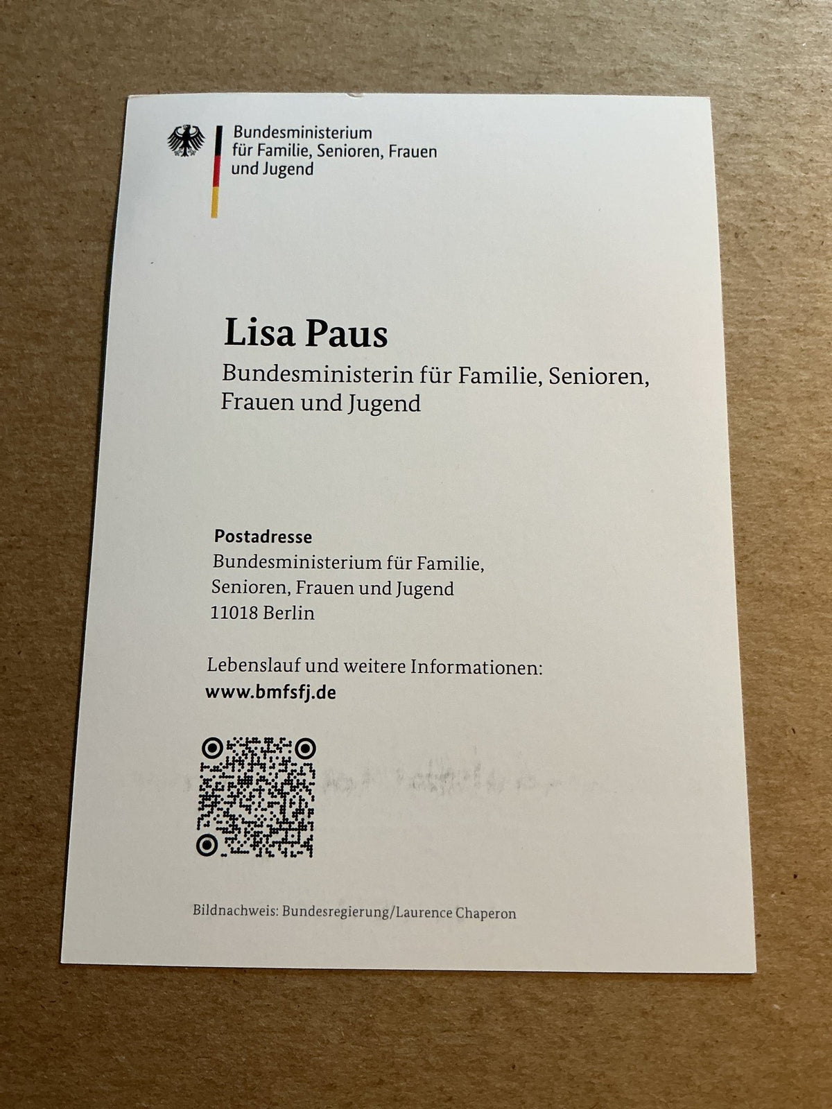 Lisa Paus, Germany 🇩🇪 Minister for Family Affairs 2025 hand signed - Autographs-World