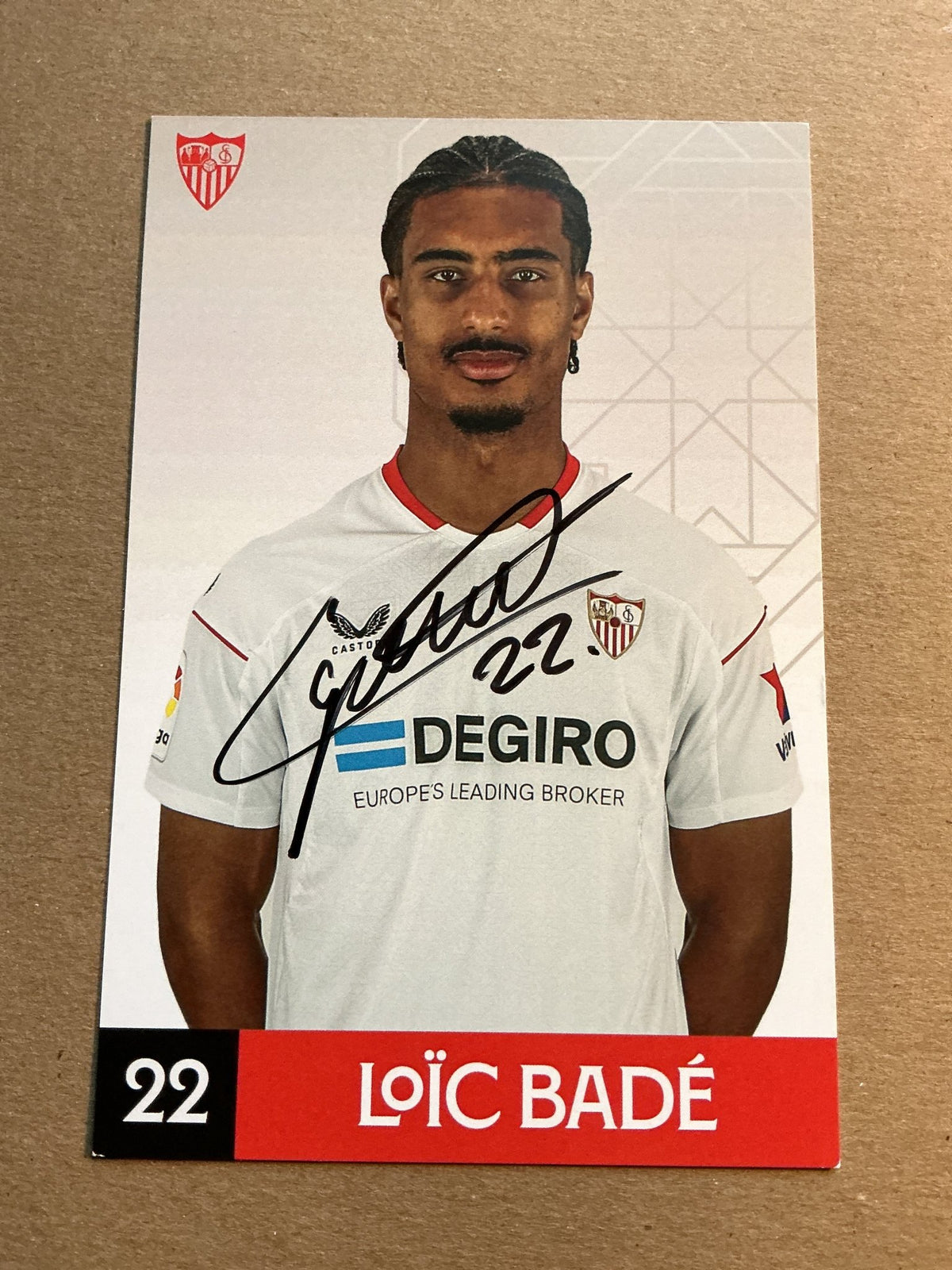 Loïc Badé, France 🇫🇷 Sevilla FC 2022/23 hand signed - Autographs-World