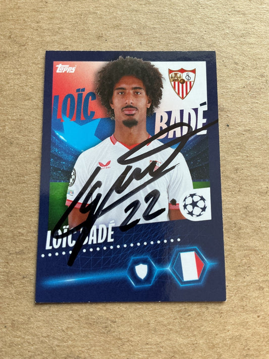 Loic Bade, France 🇫🇷 Sevilla FC 2023/24 Topps hand signed - Autographs-World