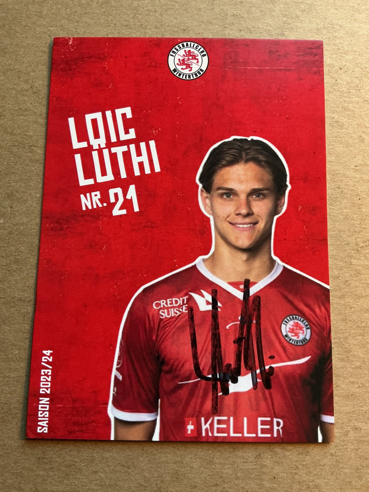 Loic Lüthi, Switzerland 🇨🇭 FC Winterthur 2023/24 hand signed - Autographs-World