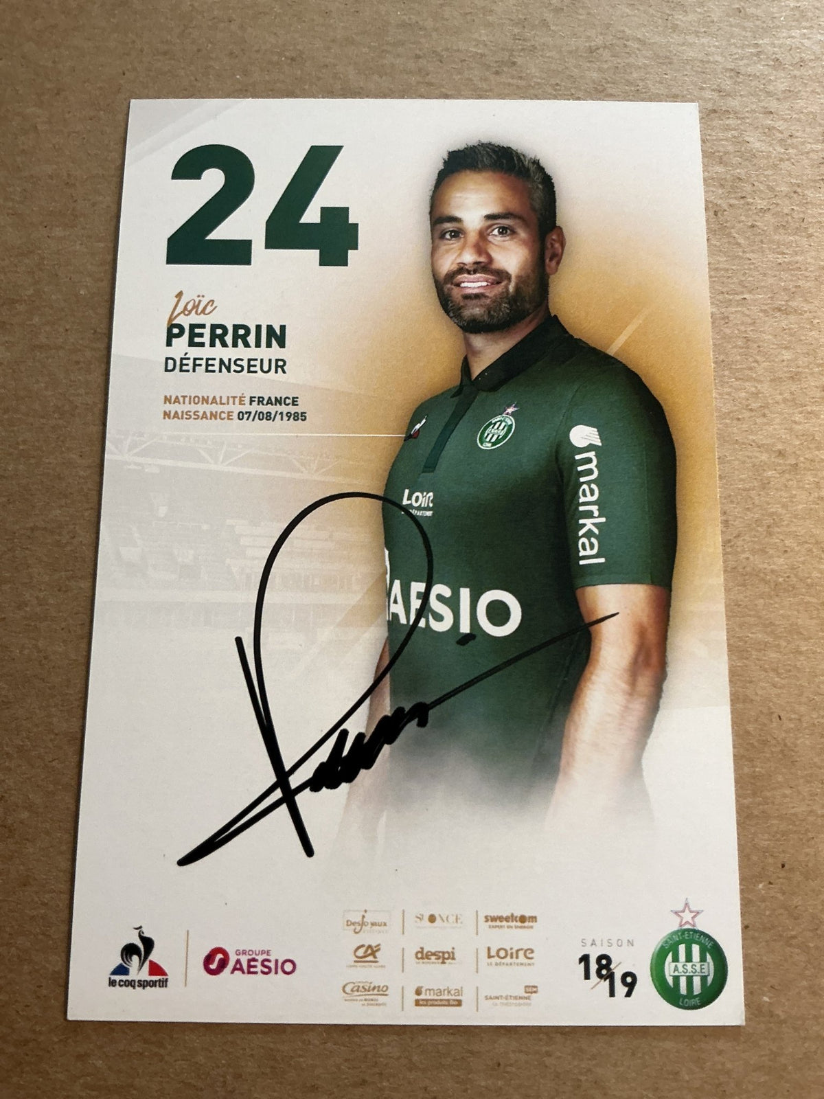 Loic Perrin, France 🇫🇷 AS Saint-Etienne 2018/19 hand signed - Autographs-World