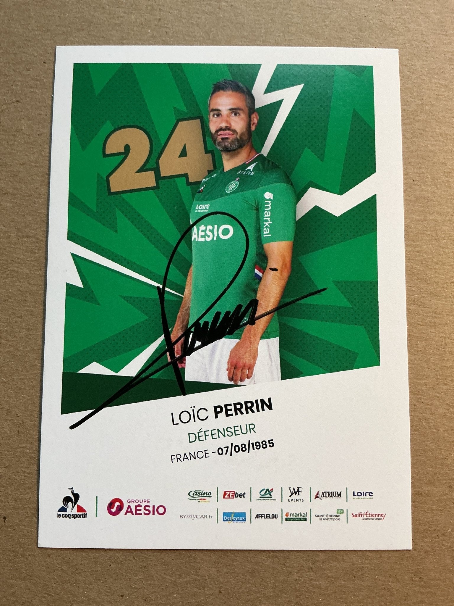 Loïc Perrin, France 🇫🇷 AS Saint-Étienne 2019/20 hand signed - Autographs-World