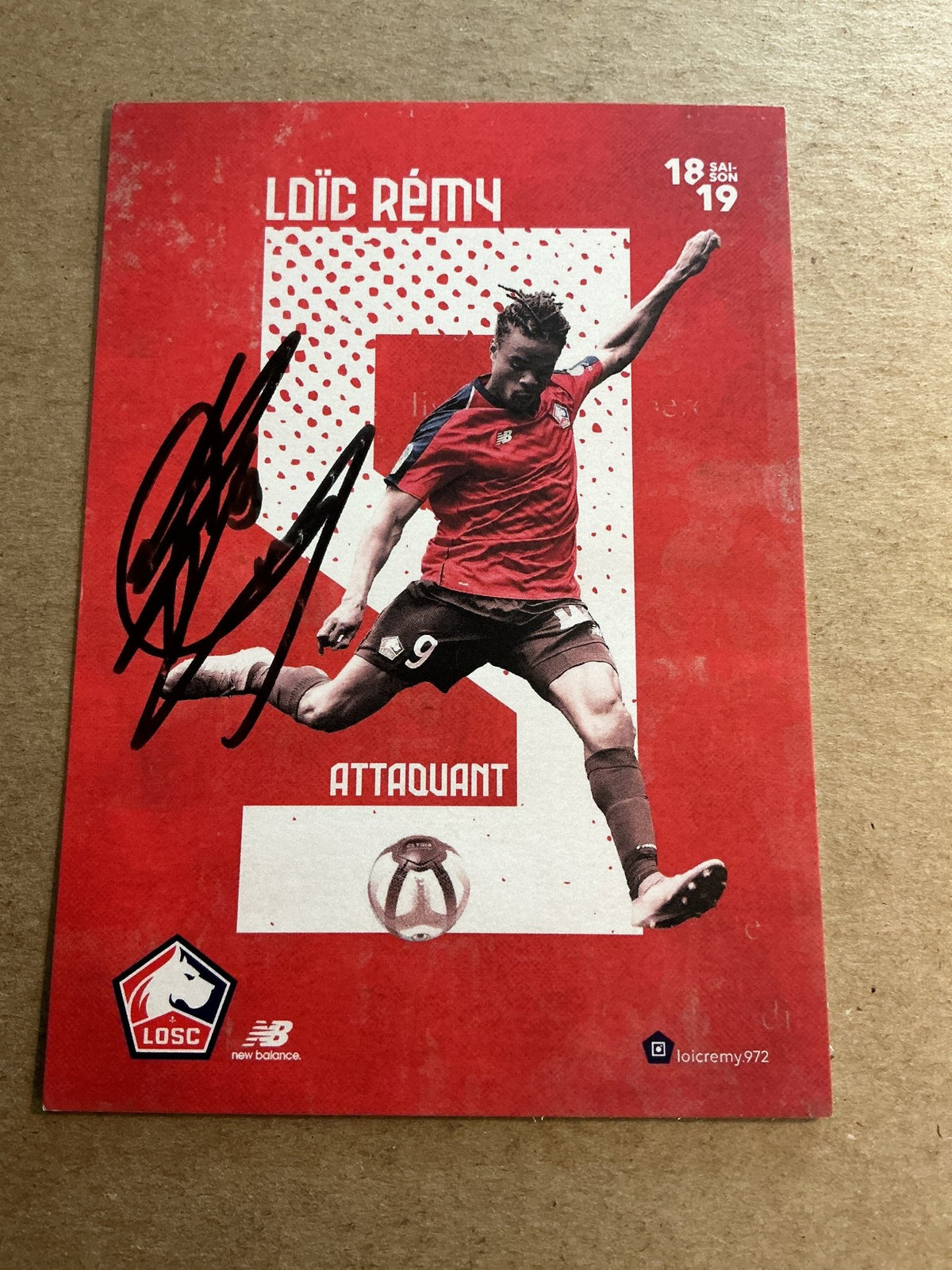 Loic Remy, France 🇫🇷 Lille OSC 2018/19 hand signed - Autographs-World