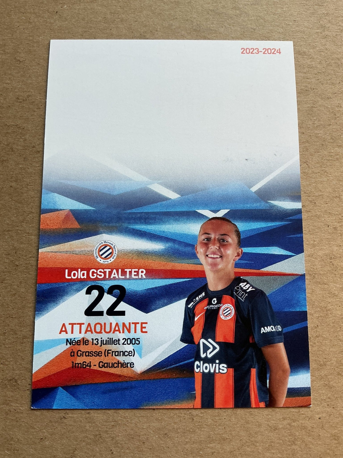 Lola Gstalter, France 🇫🇷 Montpellier HSC 2023/24 hand signed - Autographs-World