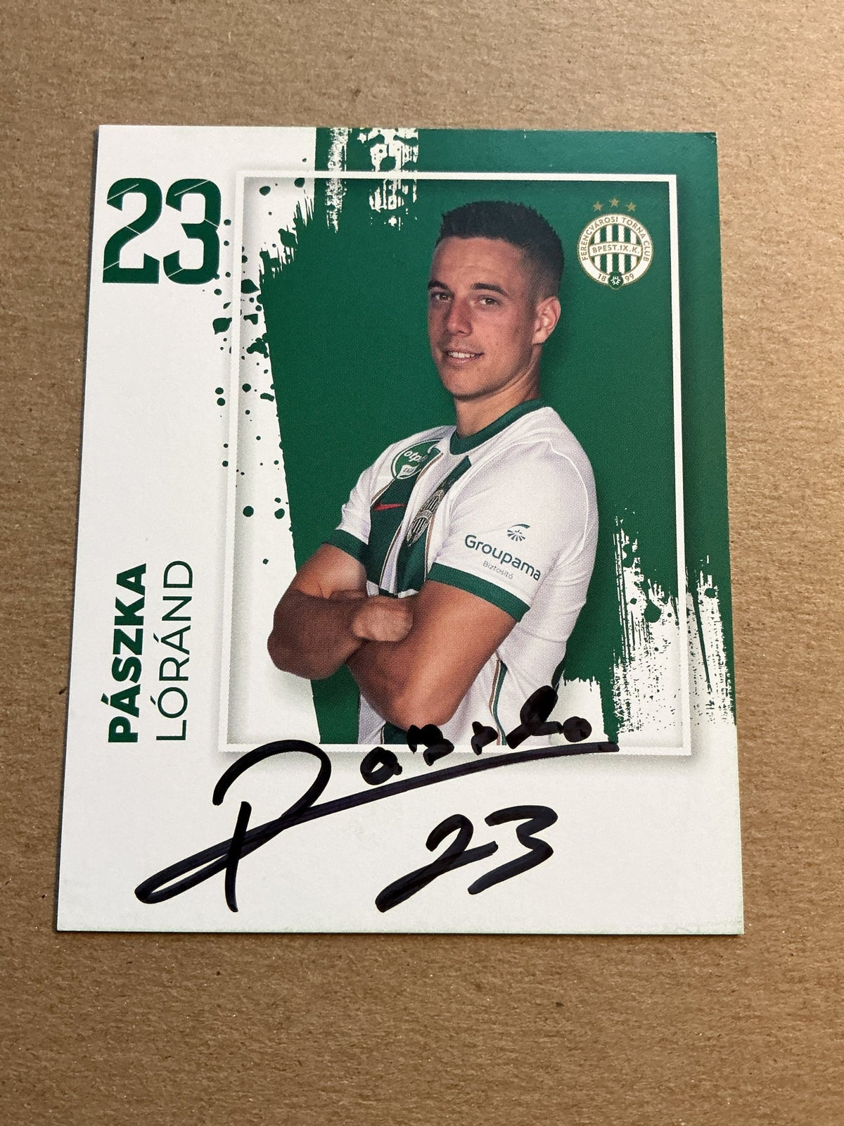 Lóránd Pászka, Hungary 🇭🇺 Ferencváros TC 2023/24 hand signed - Autographs-World