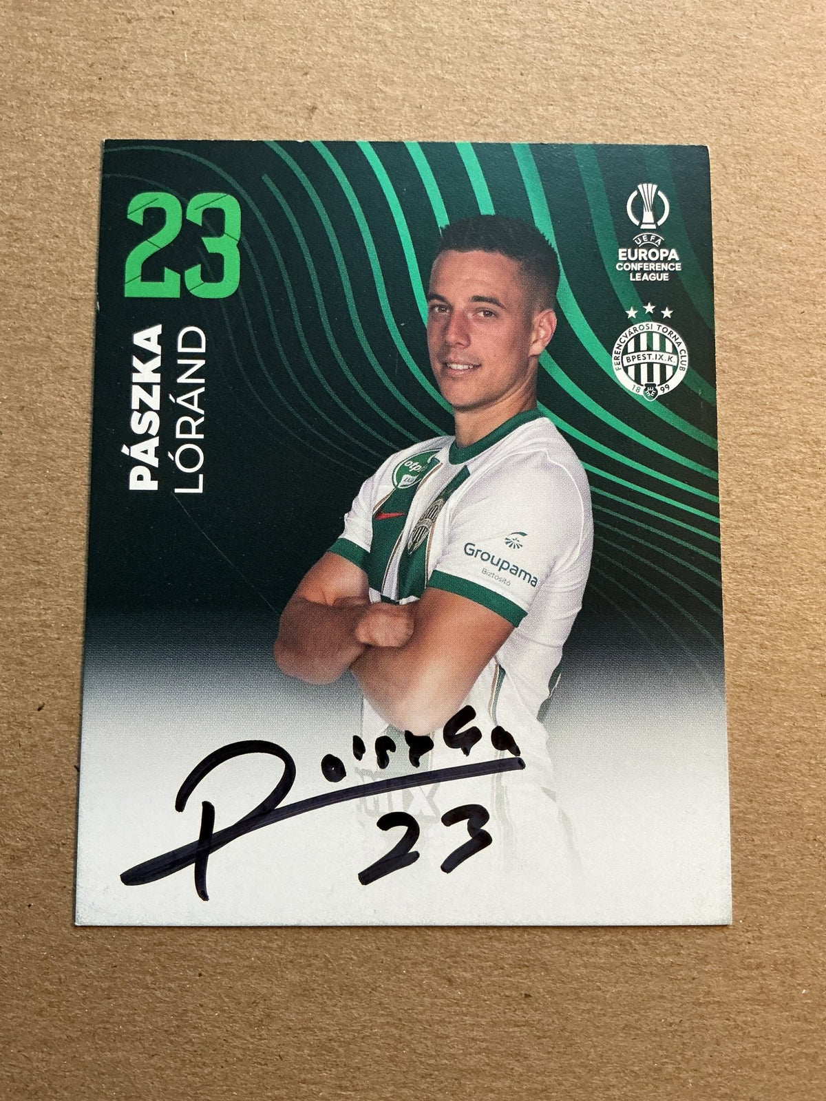 Lóránd Pászka, Hungary 🇭🇺 Ferencváros TC 2023/24 hand signed - Autographs-World