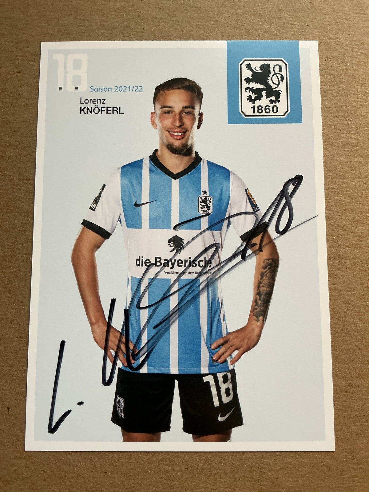 Lorenz Knöferl, Germany 🇩🇪 TSV 1860 München 2021/22 hand signed - Autographs-World