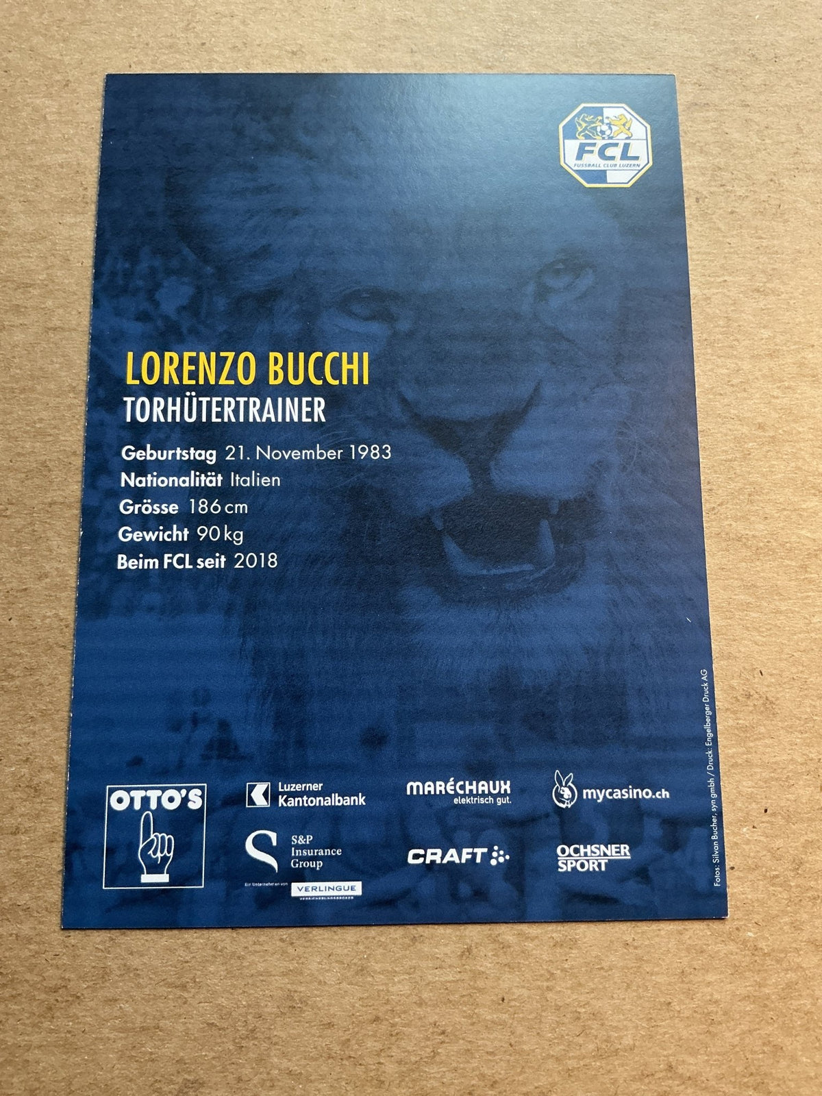 Lorenzo Bucchi, Italy 🇮🇹 FC Luzern 2020/21 hand signed - Autographs-World