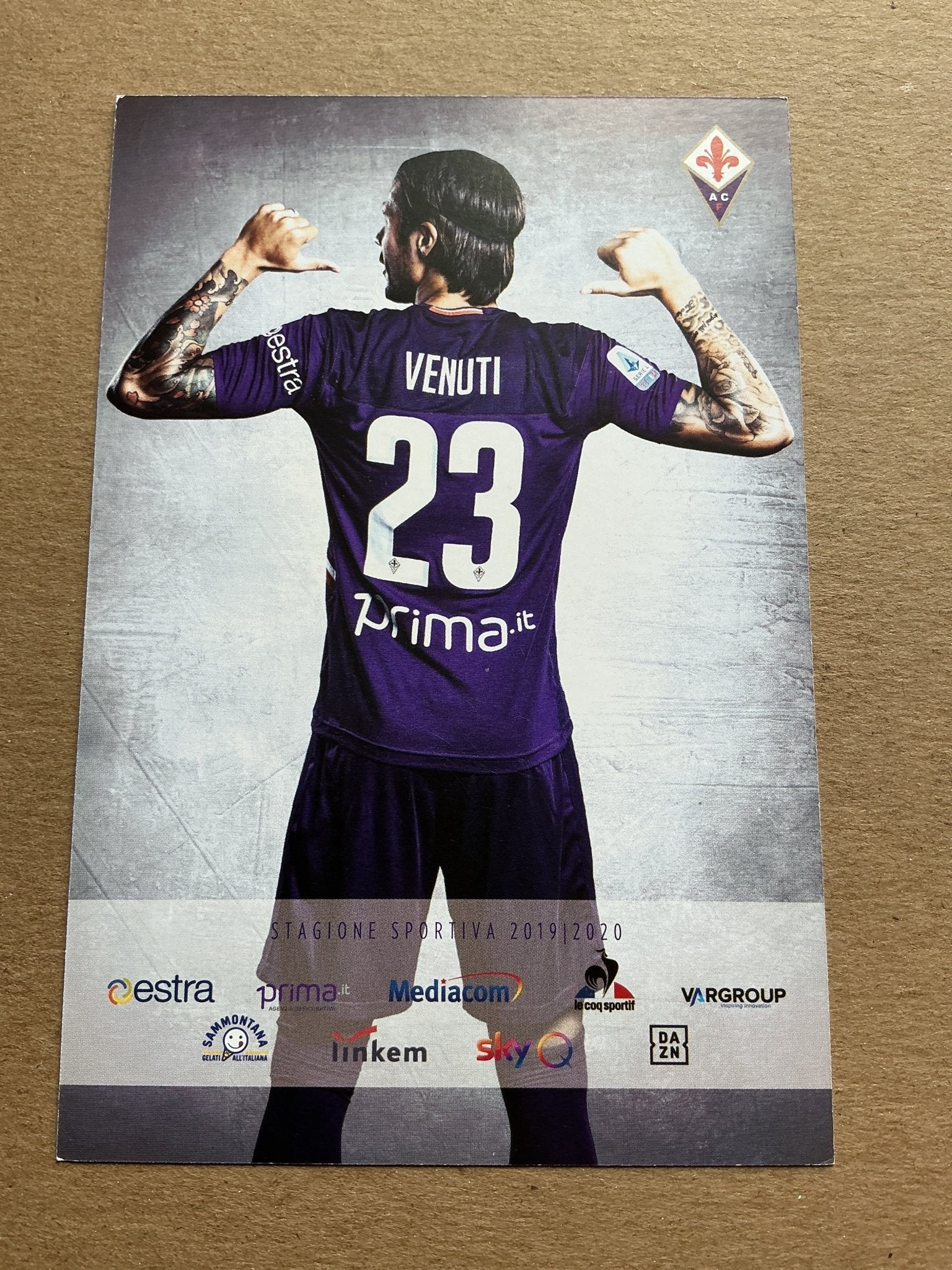Lorenzo Venuti, Italy 🇮🇹 ACF Fiorentina 2019/20 hand signed - Autographs-World